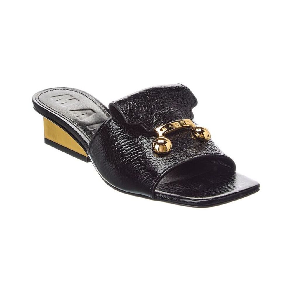 Marni Leather Sandal, Black